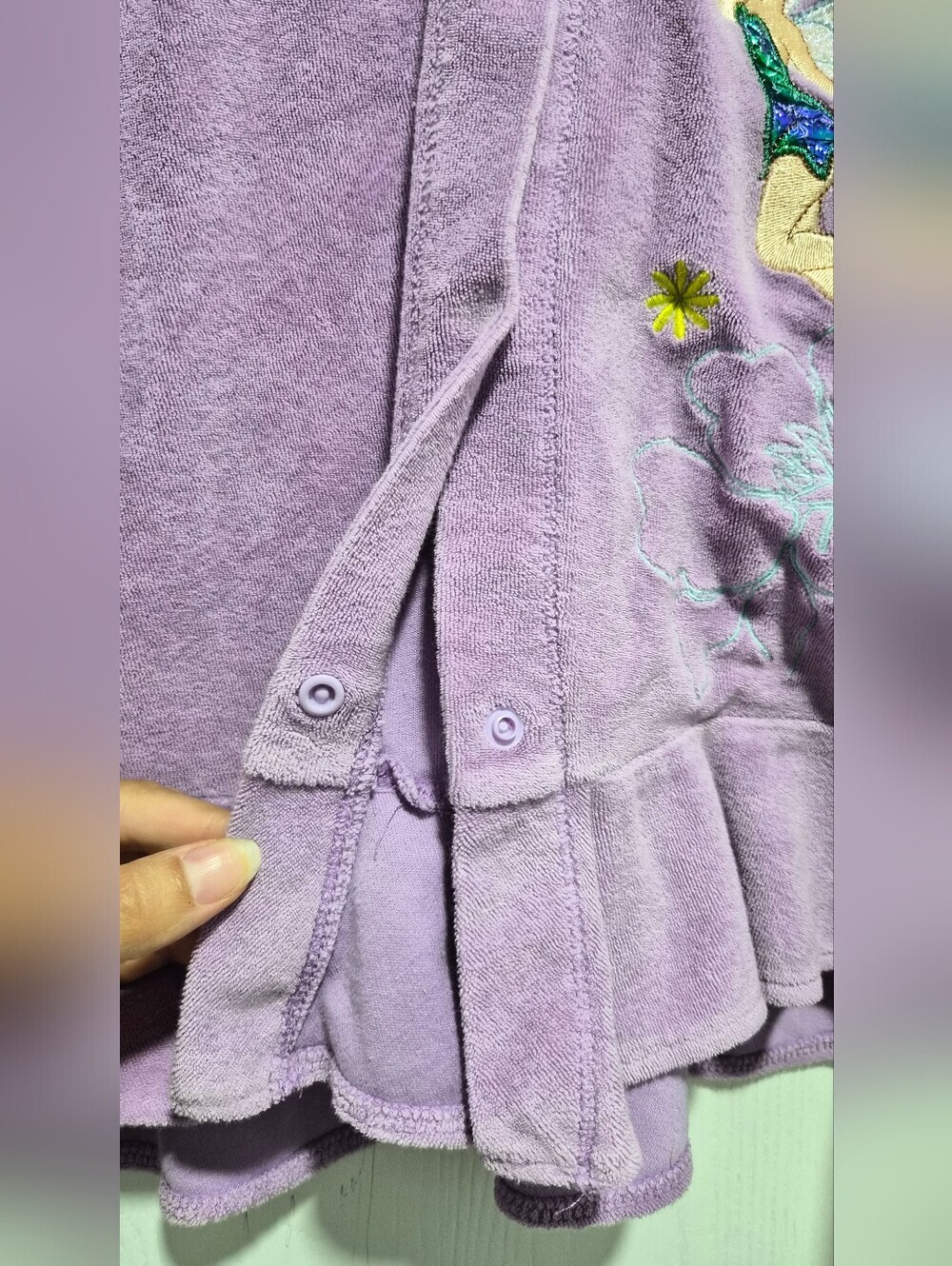 Vintage Disney Store Tinkerbell Purple Swim Cover Up Size 7/8 - Picture 5 of 7